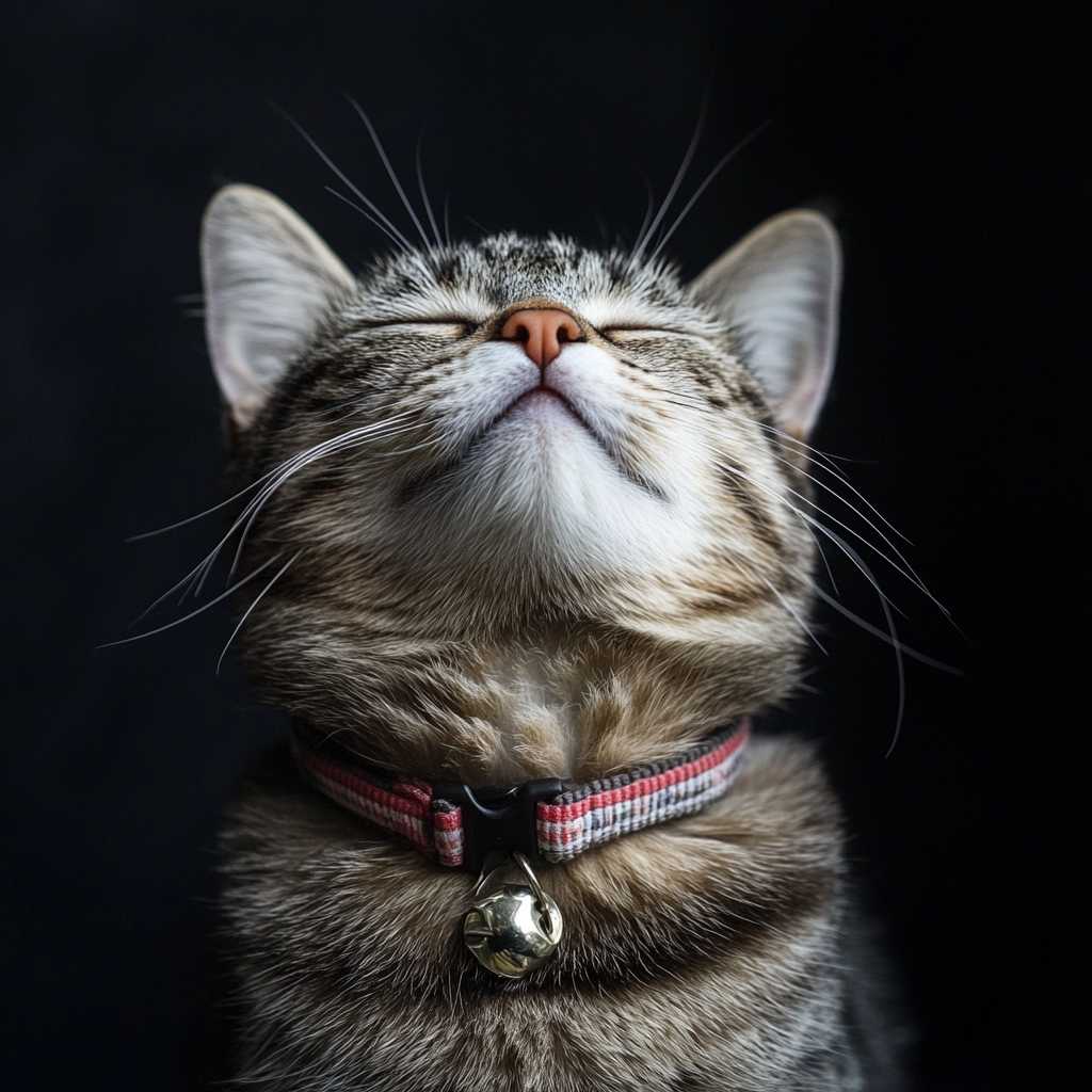 a cat with calming collar