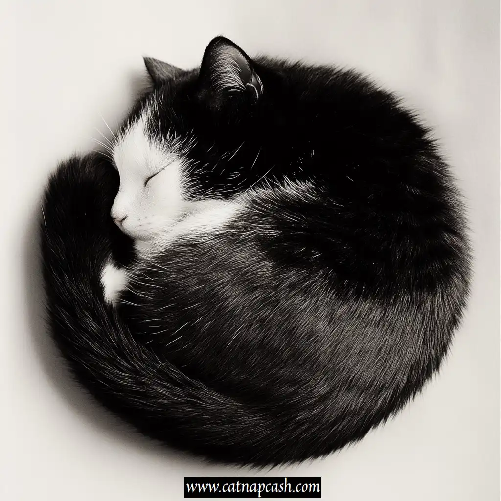 cat curled up in a ball