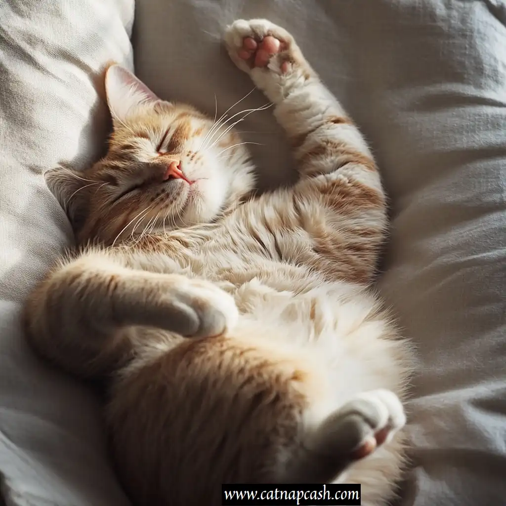cat sleeping in acrobatic pretzel