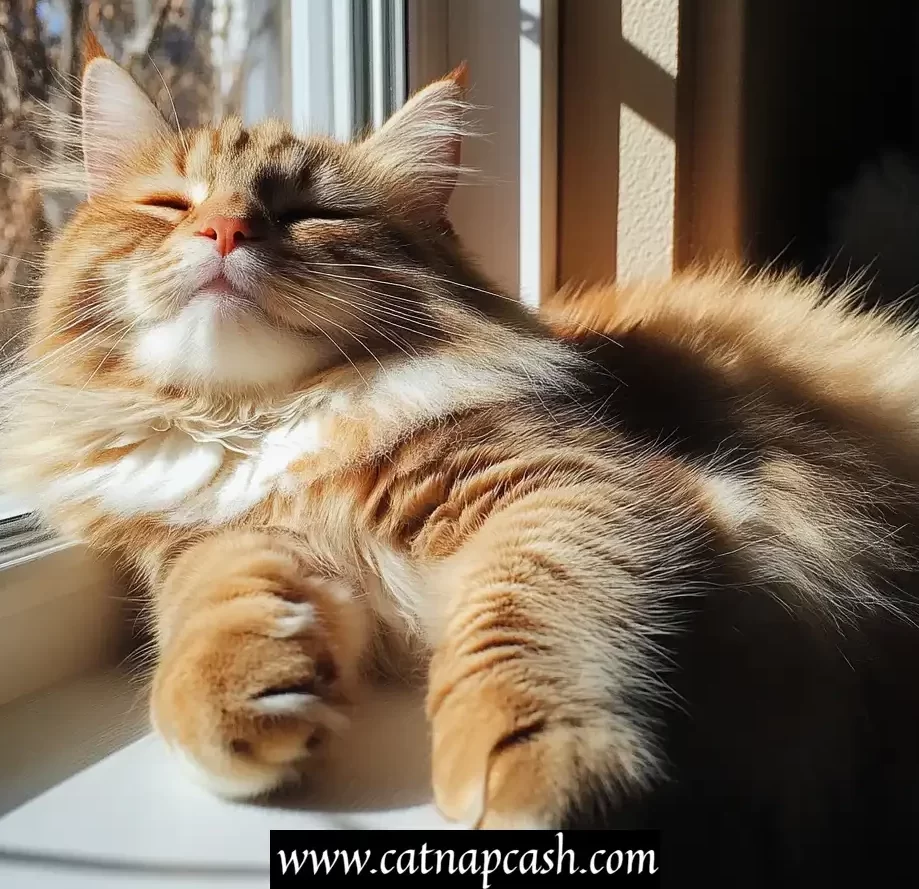 a Siberian cat laying on a window