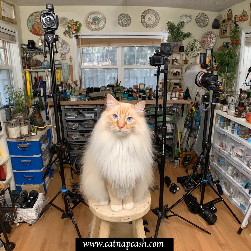cat side hustles cat working as social media catfluencer
