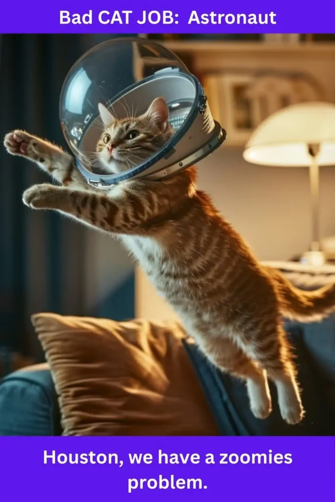 BAD Cat JOB: Astronaut Houston, we have a zoomies problem.